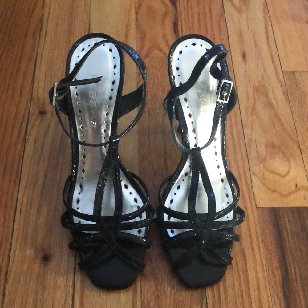 BCBG Generation Strappy Open Toe Mid Heel Sandal